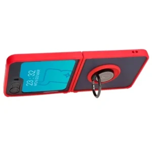 Kup Etui z uchwytem na palec Bizon Case Hybrid Ring do Samsung Galaxy Z Flip5 kouřové s červeným rámem - BIZ1833 - {ean13} - Sklep Home Screen