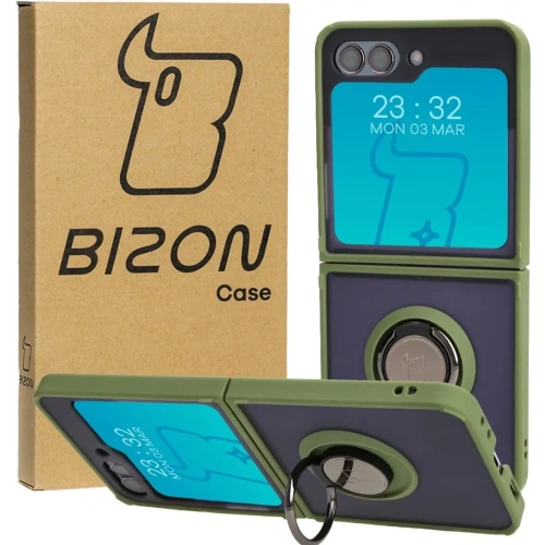 Kup Bizon Case Hybrid Ring Samsung Galaxy Z Flip5 füstös zöld kerettel - BIZ1835 - {ean13} - Sklep Home Screen