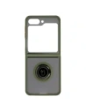 Kup Etui s úchytem na prst Bizon Case Hybrid Ring pro Samsung Galaxy Z Flip5 kouřové se zeleným rámečkem - BIZ1835 - {ean13} - Sklep Home Screen