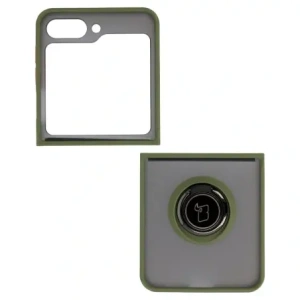 Kup Etui s úchytem na prst Bizon Case Hybrid Ring pro Samsung Galaxy Z Flip5 kouřové se zeleným rámečkem - BIZ1835 - {ean13} - Sklep Home Screen