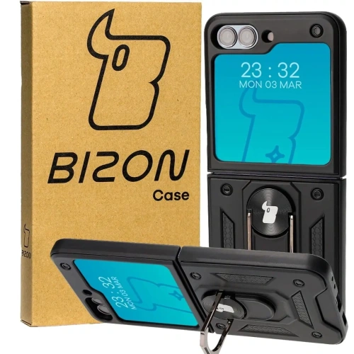 Kup Etui Bizon Case Shield Ring do Samsung Galaxy Z Flip5 černé - BIZ1836 - {ean13} - Sklep Home Screen
