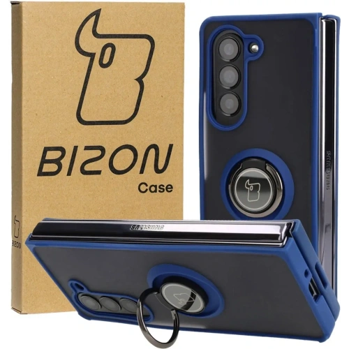 Kup Etui s úchytem na prst Bizon Case Hybrid Ring do Samsung Galaxy Z Fold5 kouřové s modrým rámem - BIZ1842 - {ean13} - Sklep Home Screen