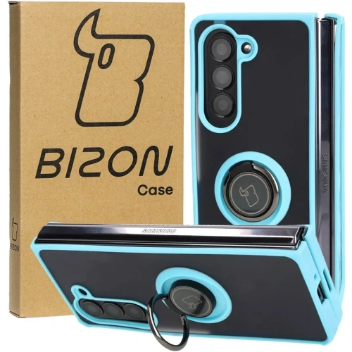 Kup Etui z uchwytem na palec Bizon Case Hybrid Ring do Samsung Galaxy Z Fold5 kouřové s jasně modrým rámem - BIZ1843 - {ean13} - Sklep Home Screen