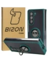 Etui s úchopem na prst Bizon Case Hybrid Ring do Samsung Galaxy Z Fold5 kouřové s tmavě zeleným rámečkem