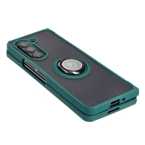 Kup Etui s úchopem na prst Bizon Case Hybrid Ring do Samsung Galaxy Z Fold5 kouřové s tmavě zeleným rámečkem - BIZ1844 - {ean13} - Sklep Home Screen