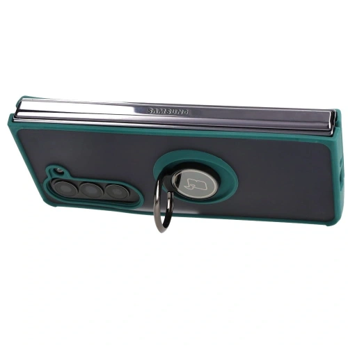 Buy Bizon Case Hybrid Ring Samsung Galaxy Z Fold5 smoky with a dark green frame - BIZ1844 - {ean13} - Home Screen Store Europe