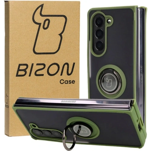 Buy Bizon Case Hybrid Ring Samsung Galaxy Z Fold5 smoky with a green frame - BIZ1845 - {ean13} - Home Screen Store Europe