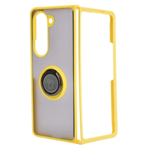 Kup Etui s držákem na prst Bizon Case Hybrid Ring pro Samsung Galaxy Z Fold5 kouřové s žlutým rámem - BIZ1846 - {ean13} - Sklep Home Screen