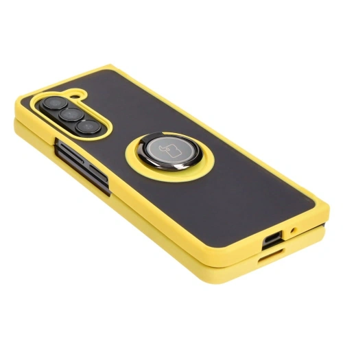 Kup Etui s držákem na prst Bizon Case Hybrid Ring pro Samsung Galaxy Z Fold5 kouřové s žlutým rámem - BIZ1846 - {ean13} - Sklep Home Screen