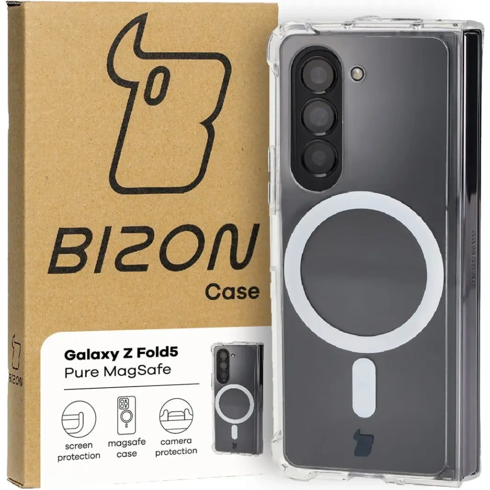 Etui Bizon Case Pure Magnetic do Samsung Galaxy Z Fold5 przezroczyste