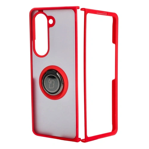 Kup Etui s úchopem na prst Bizon Case Hybrid Ring pro Samsung Galaxy Z Fold5 kouřové s červeným rámem - BIZ1850 - {ean13} - Sklep Home Screen