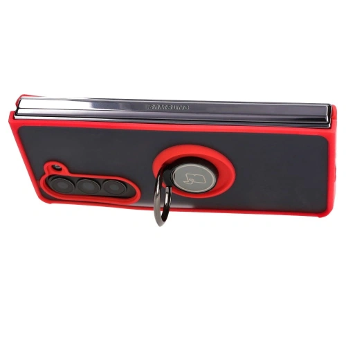Kup Etui s úchopem na prst Bizon Case Hybrid Ring pro Samsung Galaxy Z Fold5 kouřové s červeným rámem - BIZ1850 - {ean13} - Sklep Home Screen