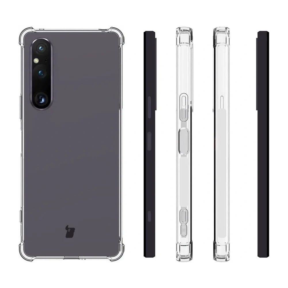 Etui + 2x szkło na ekran + obiektyw Bizon Case Clear Pack do Sony Xperia 1 V przezroczyste