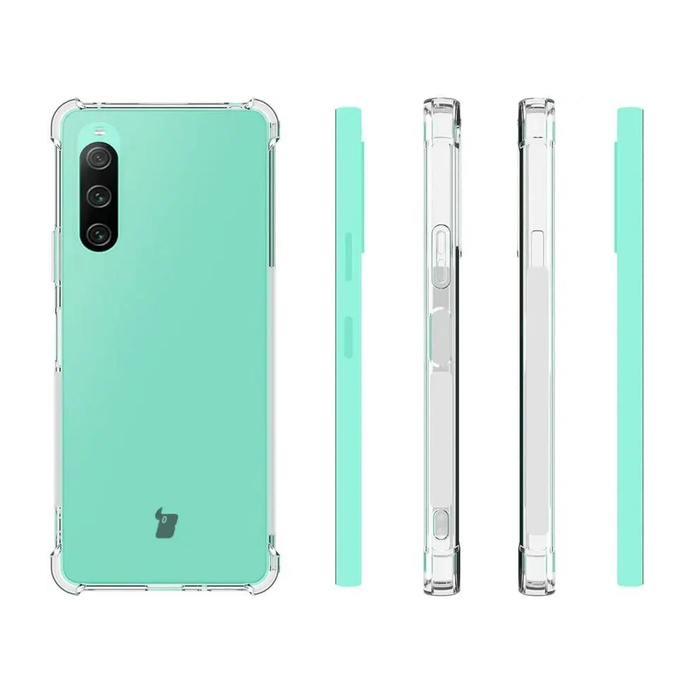Etui + 2x szkło na ekran Bizon Case Clear Pack do Sony Xperia 10 V przezroczyste