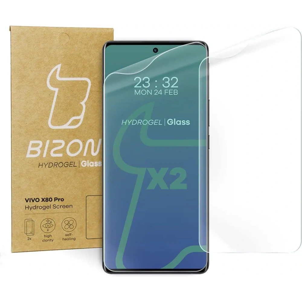 Folia hydrożelowa na ekran Bizon Glass Hydrogel Vivo X80 Pro [2 PACK]
