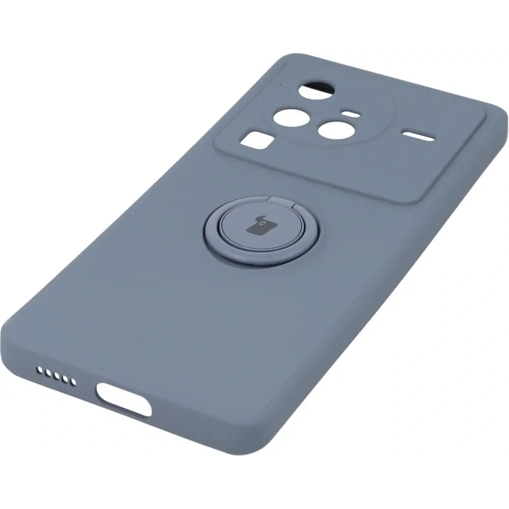 Etui Bizon Case Silicone Ring Sq do VIVO X80 Pro szare