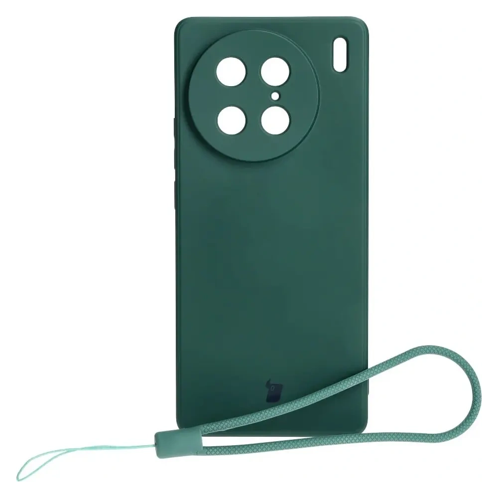 Etui Bizon Case Silicone Sq do VIVO X90 Pro ciemnozielone