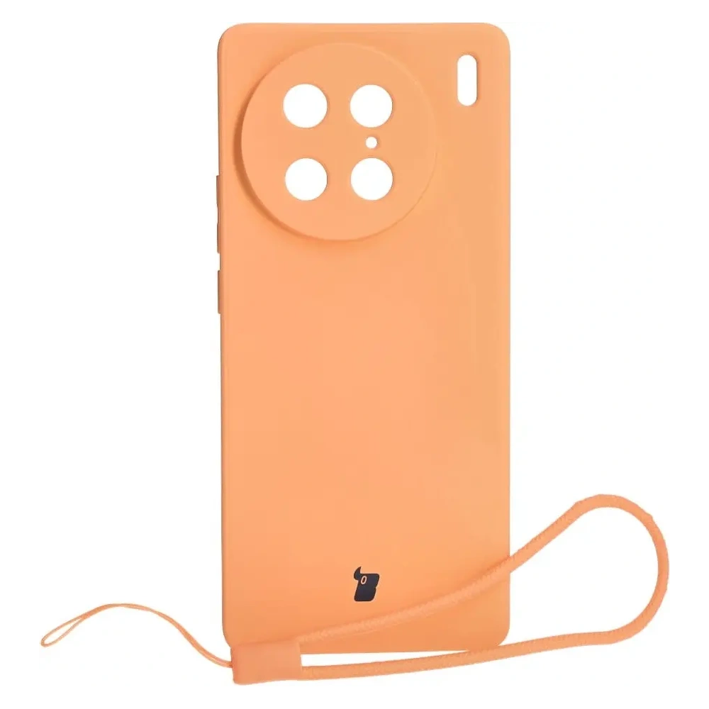 Etui Bizon Case Silicone Sq do VIVO X90 Pro pomarańczowe