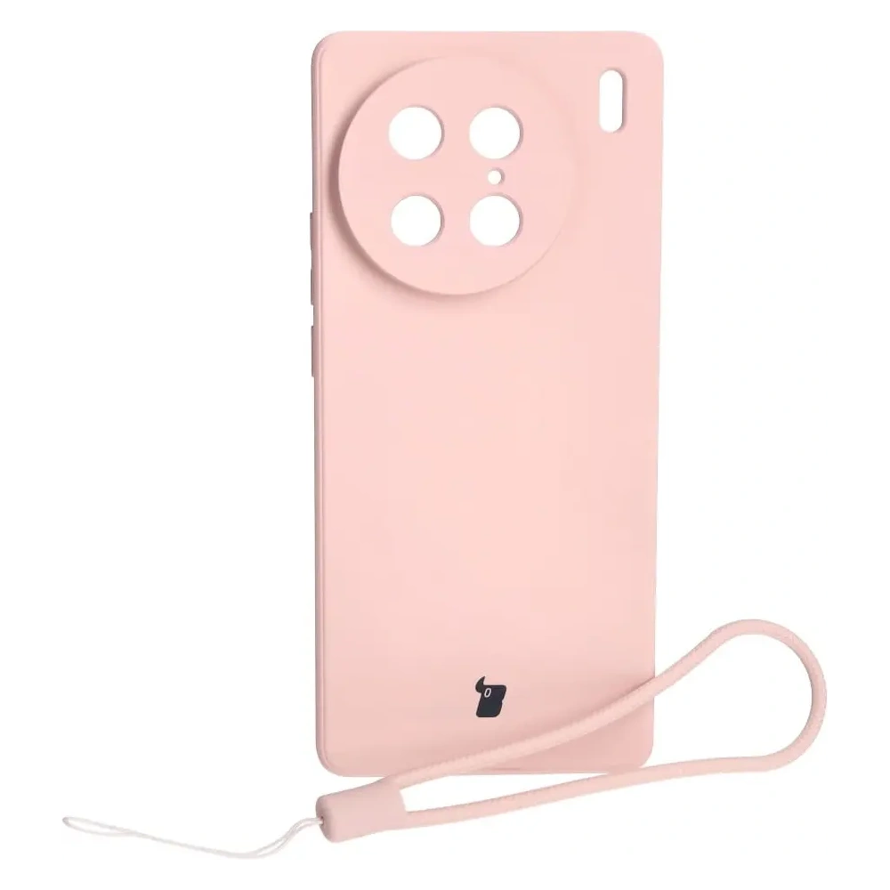 Etui Bizon Case Silicone Sq do VIVO X90 Pro jasnoróżowe