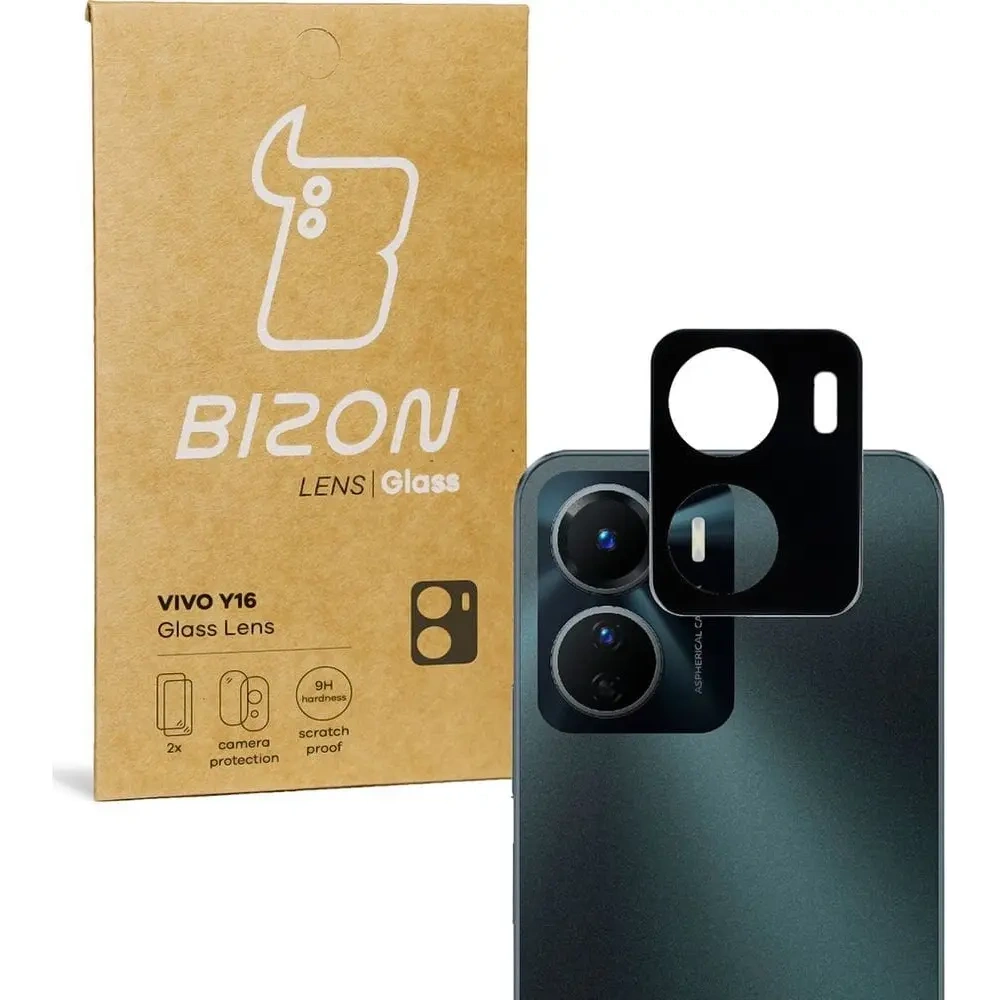 Szkło na aparat Bizon Glass Lens do Vivo Y16 [2 PACK]