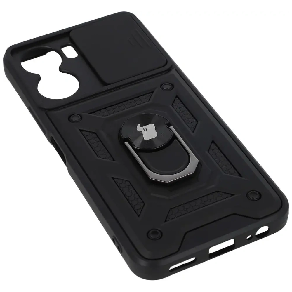 Etui Bizon Case CamShield Ring do VIVO Y16 czarne