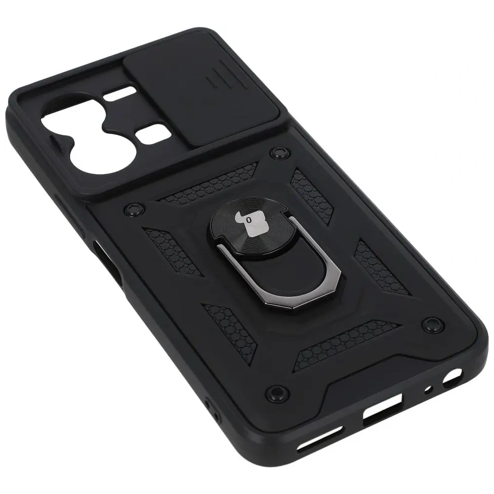 Etui Bizon Case CamShield Ring do VIVO Y35 czarne