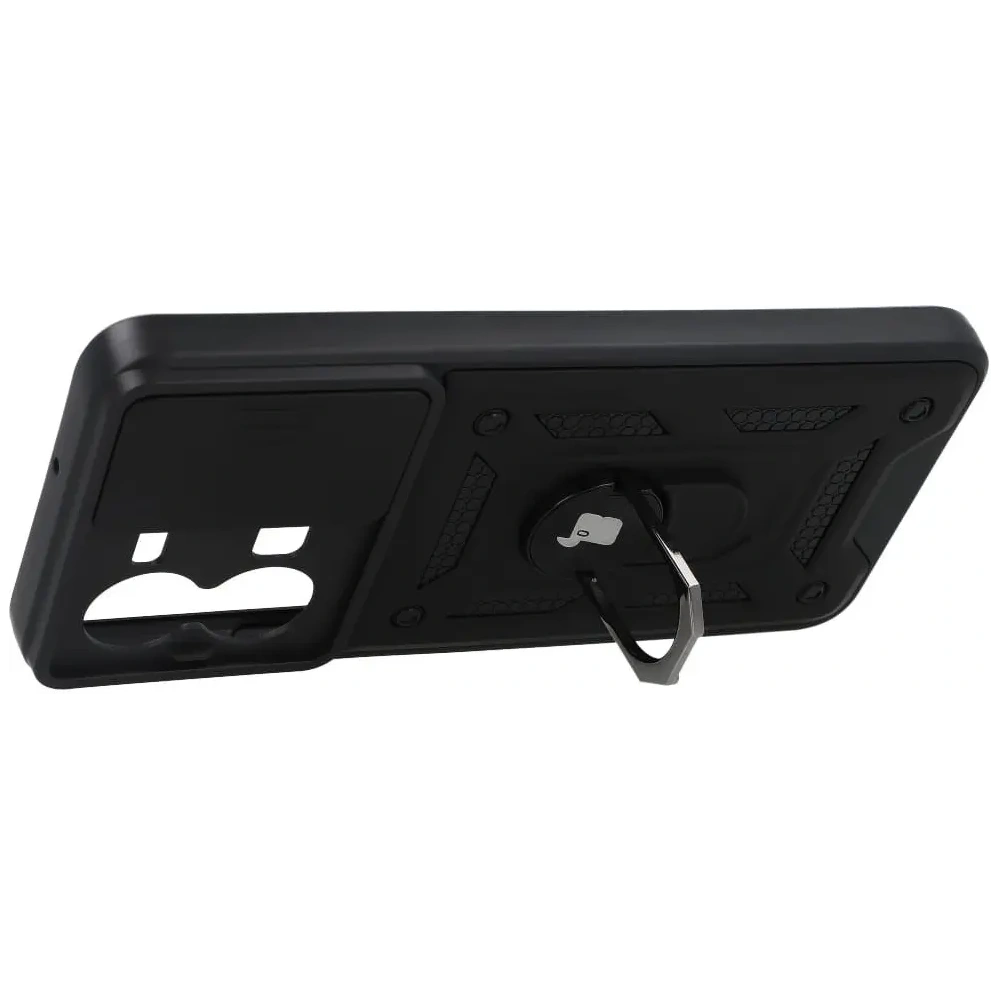 Etui Bizon Case CamShield Ring do VIVO Y35 czarne