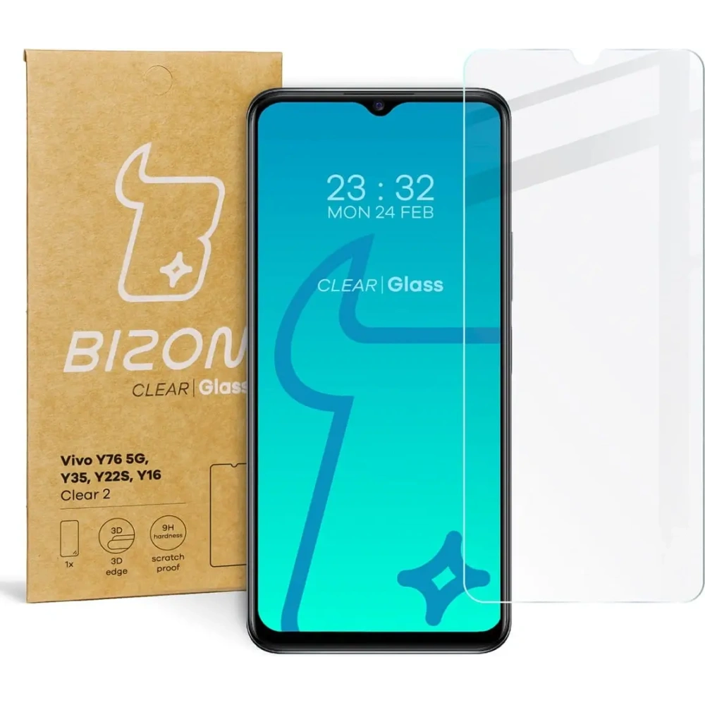 Szkło hartowane Bizon Glass Clear 2 do Vivo Y76 5G / Y35 / Y22s / Y16