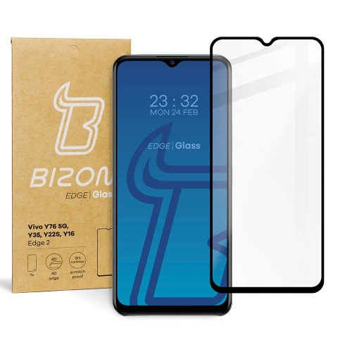 Kup Szkło hartowane Bizon Glass Edge 2 do Vivo Y76 5G / Y35 / Y22s / Y16 czarne - BIZ1906 - {ean13} - Sklep Home Screen