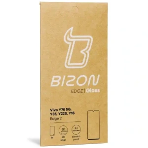 Szkło hartowane Bizon Glass Edge 2 do Vivo Y76 5G / Y35 / Y22s / Y16 czarne