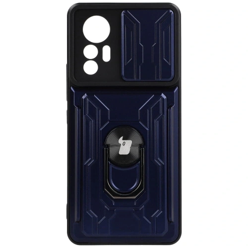 Kup Bizon Case Camshield Card Slot Ring Xiaomi 12 Lite albastru închis - BIZ1911 - {ean13} - Sklep Home Screen