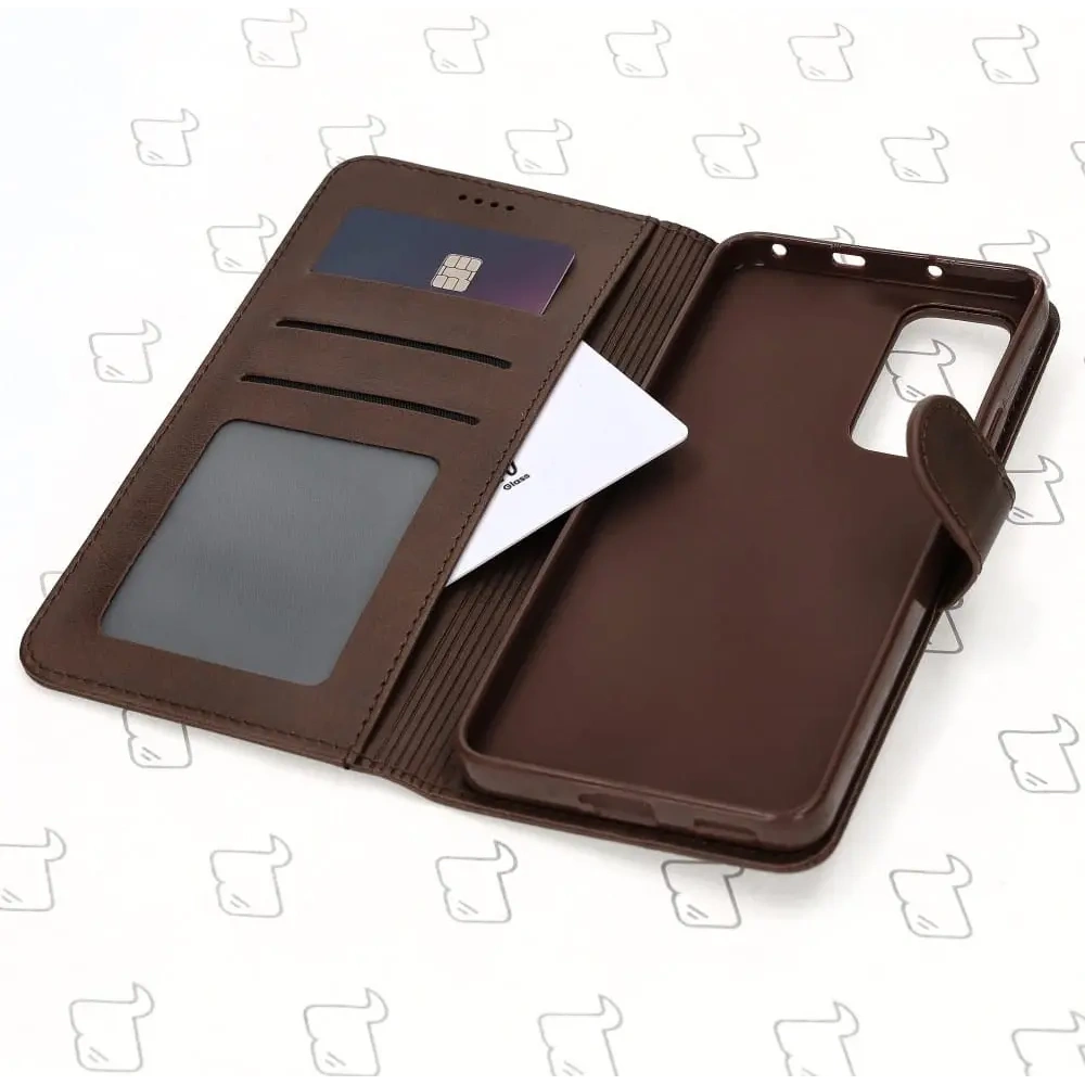 Etui Bizon Case Wallet do Xiaomi 12 Lite ciemnobrązowe