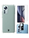 Etui + 2x folia + obiektyw Bizon Case Clear Pack do Xiaomi 12 Pro przezroczyste