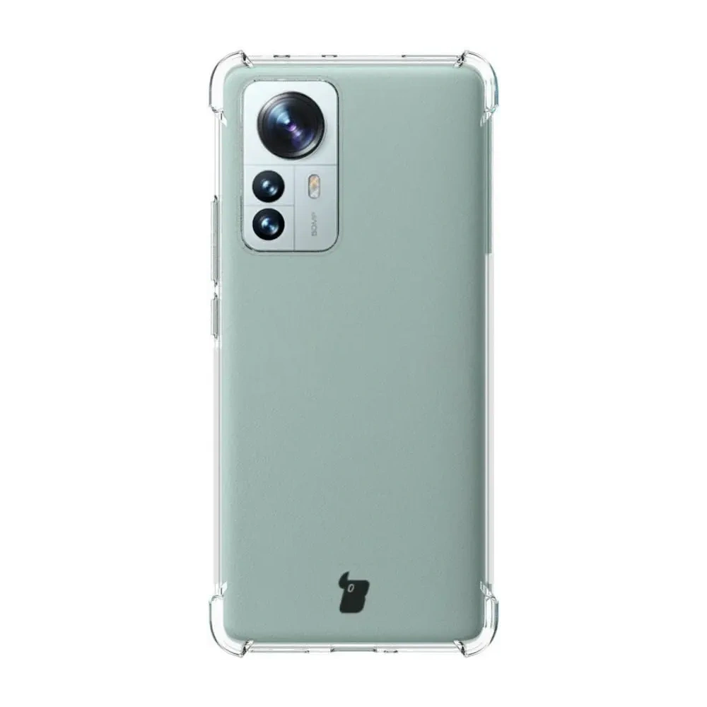 Etui + 2x folia + obiektyw Bizon Case Clear Pack do Xiaomi 12 Pro przezroczyste