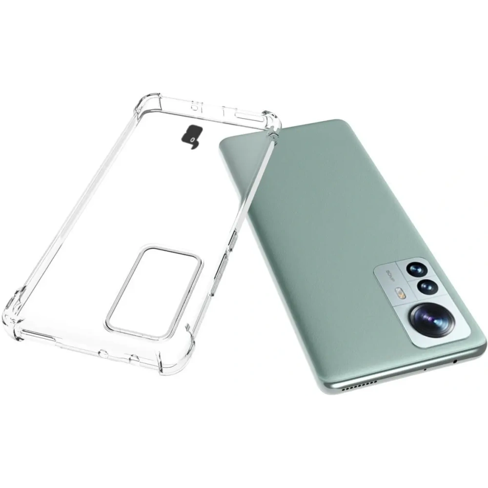 Etui + 2x folia + obiektyw Bizon Case Clear Pack do Xiaomi 12 Pro przezroczyste