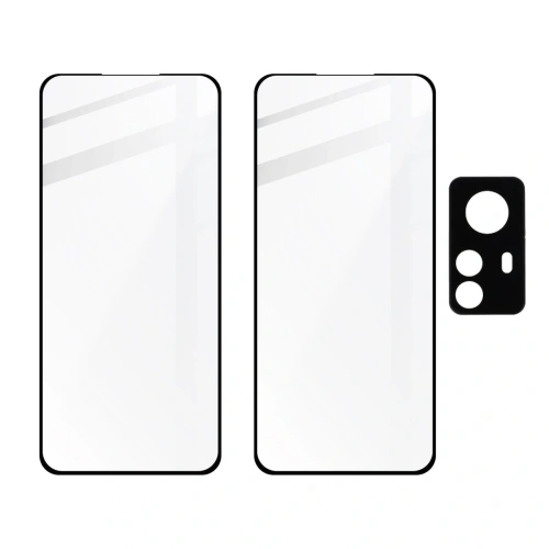 Kup Bizon Glass Edge 3D edzett üveg - [2 PACK] + lencse védelem Xiaomi 12 Pro fekete - BIZ1922 - {ean13} - Sklep Home Screen