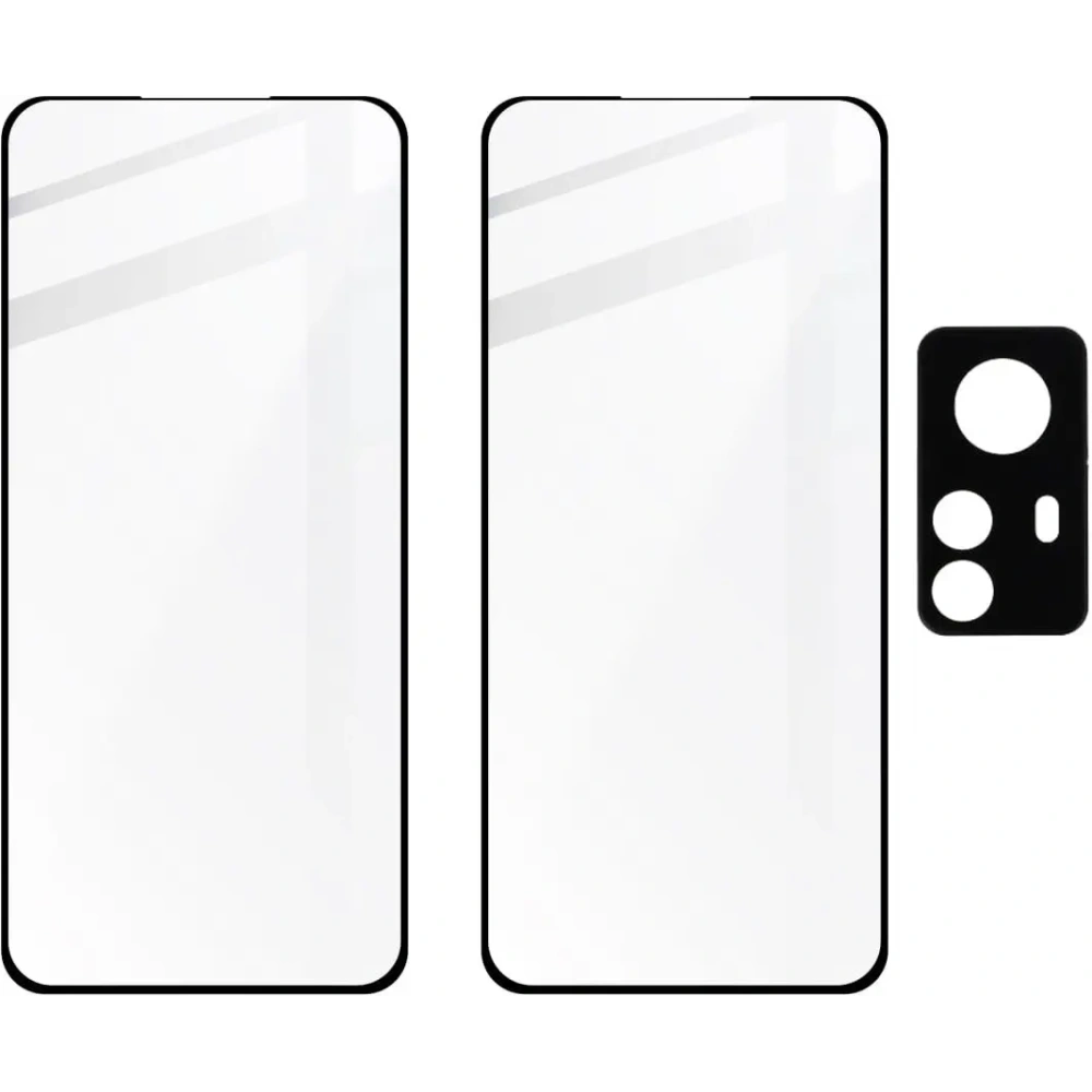 Szkło hartowane Bizon Glass Edge 3D - [2 PACK] + ochrona na obiektyw Xiaomi 12 Pro czarne