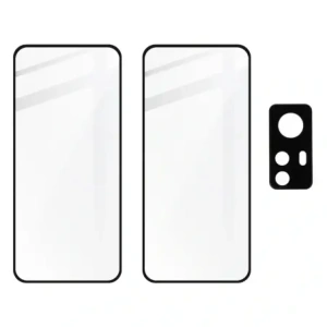 Kup Bizon Edge de sticlă 3D din sticlă temperată - [2 PACHET] + protecție pentru lentile Xiaomi 12 / 12X negru - BIZ1926 - {ean13} - Sklep Home Screen