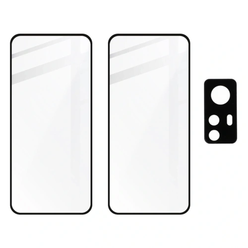 Kup Bizon Glass Edge 3D edzett üveg - [2 CSOMAG] + lencse védelem Xiaomi 12 / 12X fekete - BIZ1926 - {ean13} - Sklep Home Screen