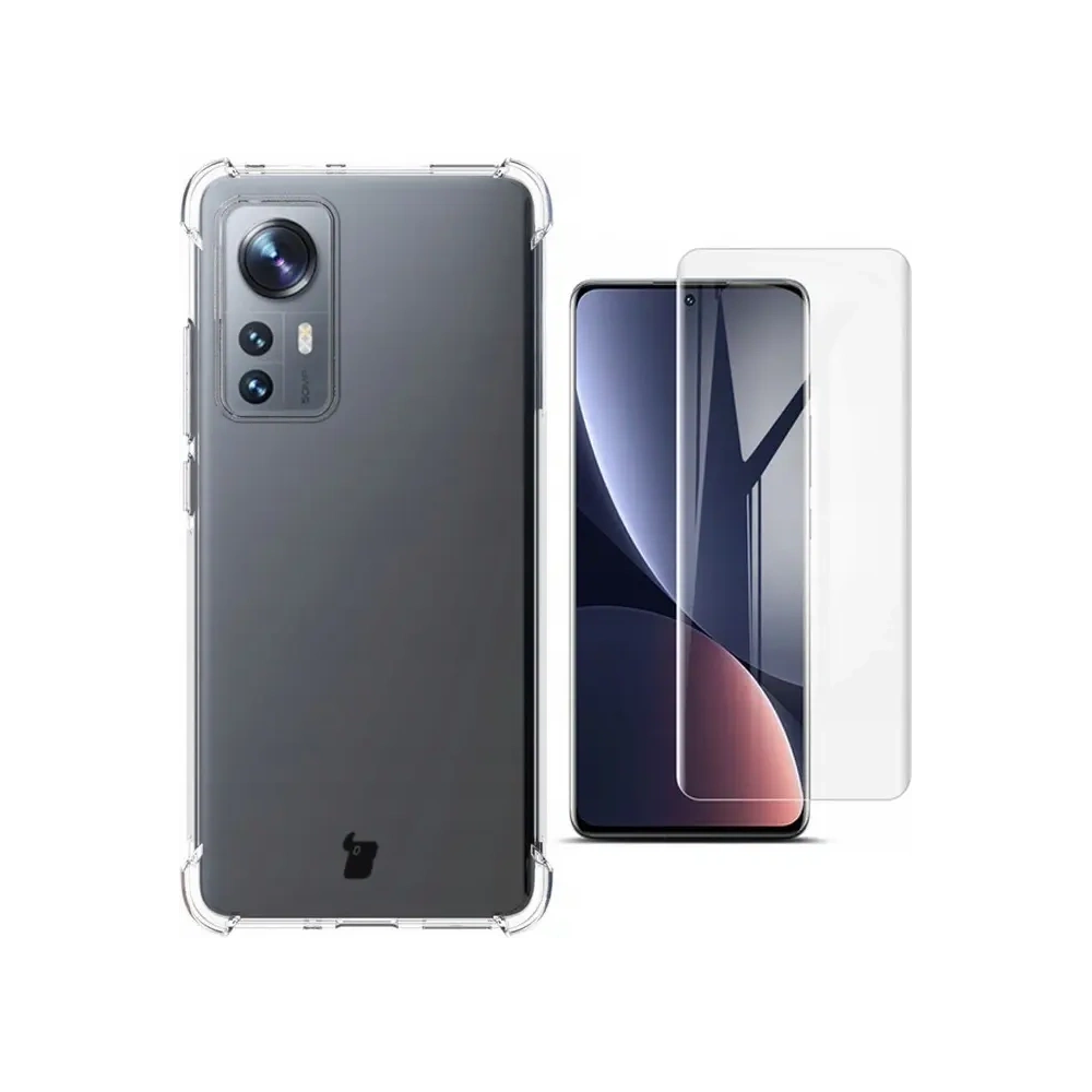 Etui + 2x folia Bizon Case Clear Pack do Xiaomi 12/12x przezroczyste