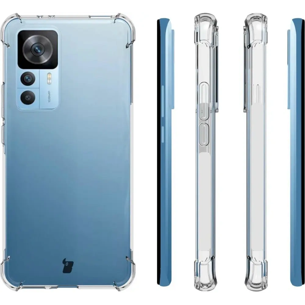 Etui + 2x szkło na ekran + obiektyw Bizon Case Clear Pack do Xiaomi 12T przezroczyste