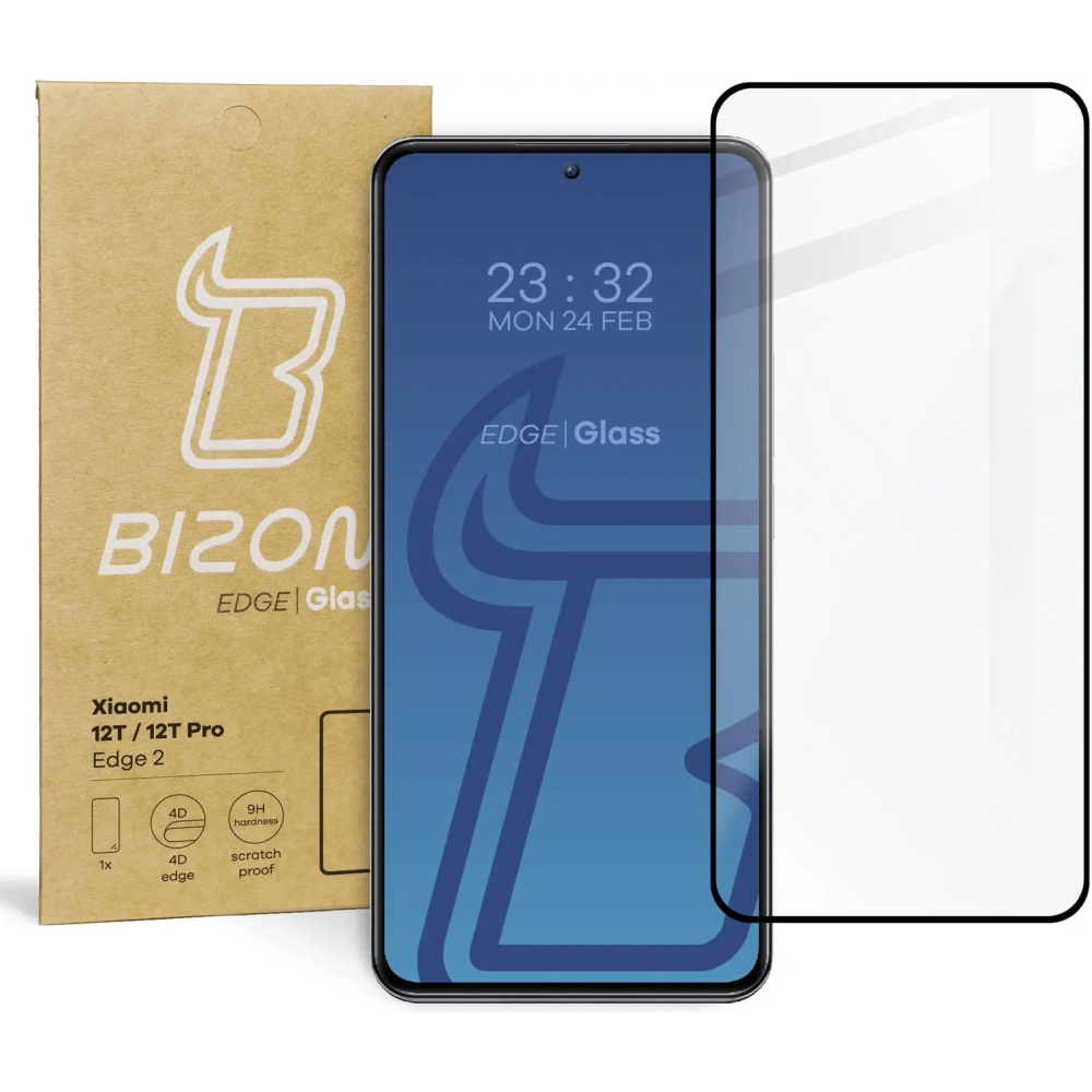 Szkło hartowane Bizon Glass Edge 2 do Xiaomi 12T / 12T Pro czarne