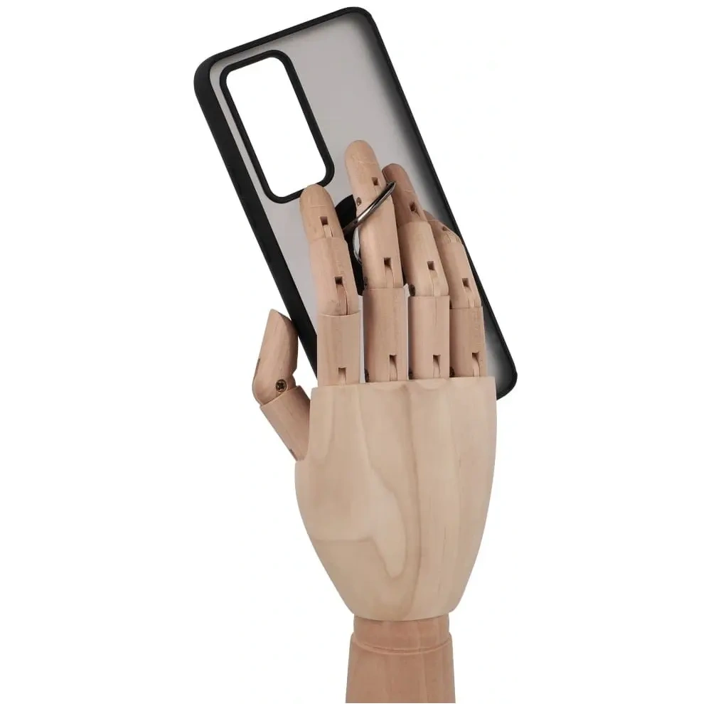 Etui z uchwytem na palec Bizon Case Hybrid Ring do Xiaomi 12T / 12T Pro przydymione z czarną ramką