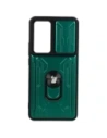 Etui Bizon Case Camshield Card Slot Ring do Xiaomi 12T zelené