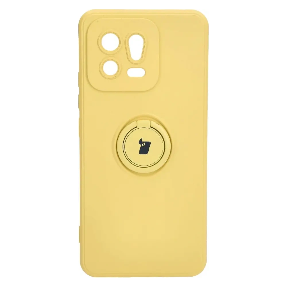 Etui Bizon Case Silicone Ring Sq do Xiaomi 13 żółte