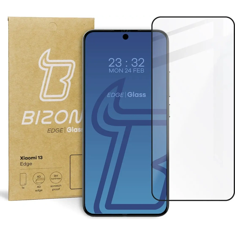 Szkło hartowane Bizon Glass Edge 2 do Xiaomi 13 / Xiaomi 14 czarne