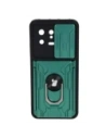 Etui Bizon Case Camshield Card Slot Ring do Xiaomi 13 zielone
