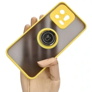 Kup Etui z uchwytem na palec Bizon Case Hybrid Ring do Xiaomi 13 przydymione z żółtą ramką - BIZ1968 - {ean13} - Sklep Home Screen