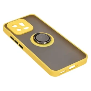 Bizon Case Hybrid Ring Xiaomi 13 smoky with a yellow frame