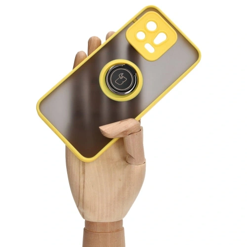 Buy Bizon Case Hybrid Ring Xiaomi 13 smoky with a yellow frame - BIZ1968 - {ean13} - Home Screen Store Europe
